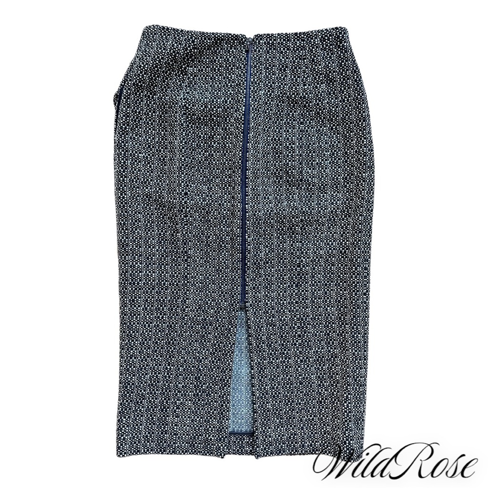 RM ROLAND MOURET Gray Tweed Wool Pencil Skirt SZ 8 - Picture 7 of 14